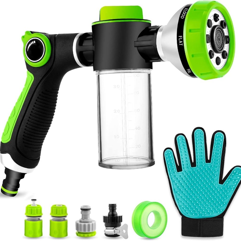 Dog Wash Hose Attachment, 8-in-1 Sprayer Mode Garden Hose Nozzle